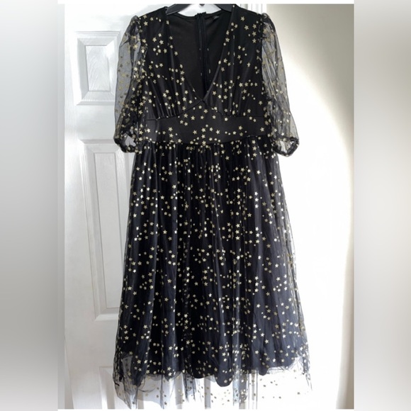SHEIN Dresses & Skirts - Like New, SHEIN Black with Gold Dress, Size 1XL